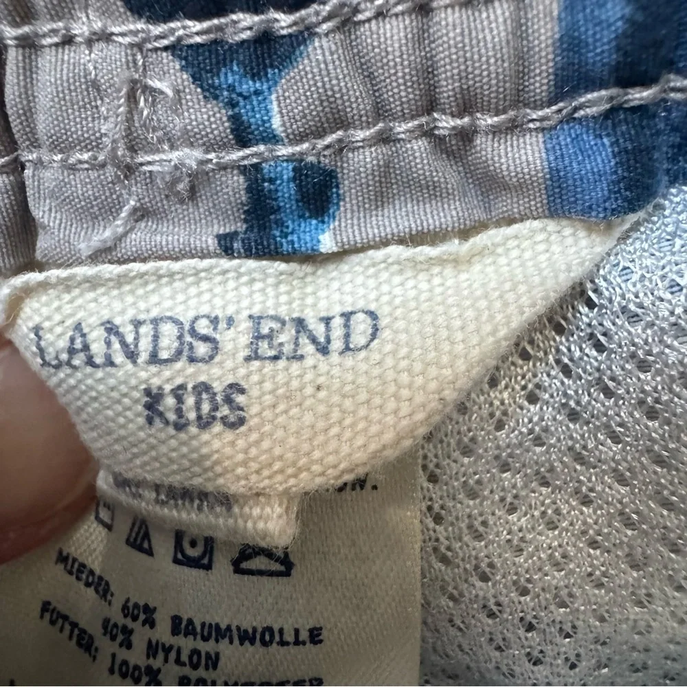 Lands' End Kids Shark Print Swim Trunks - Set of 2
